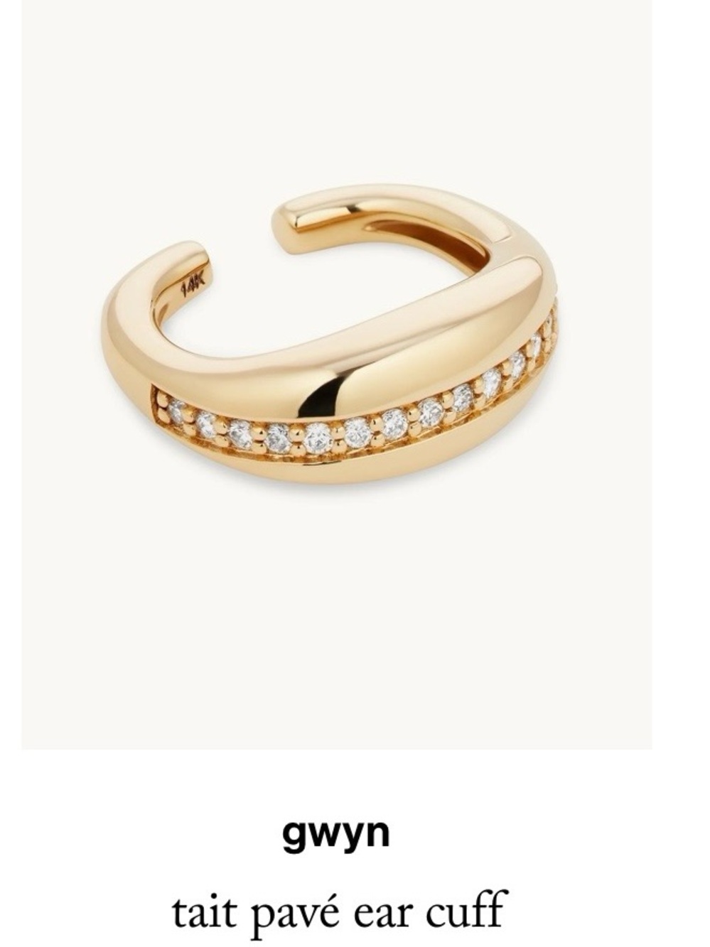 gwyn Gold Pavé Ear Cuff